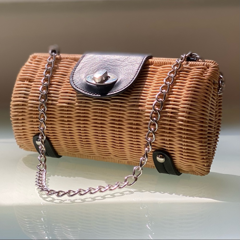 Vintage French Wicker Baguette Purse